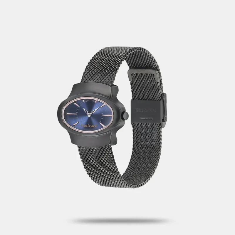 Fastrack Hitlist Quartz Analog Blue Dial Stainless Steel Strap Watch for Girls - 6004QM01 - Image 2