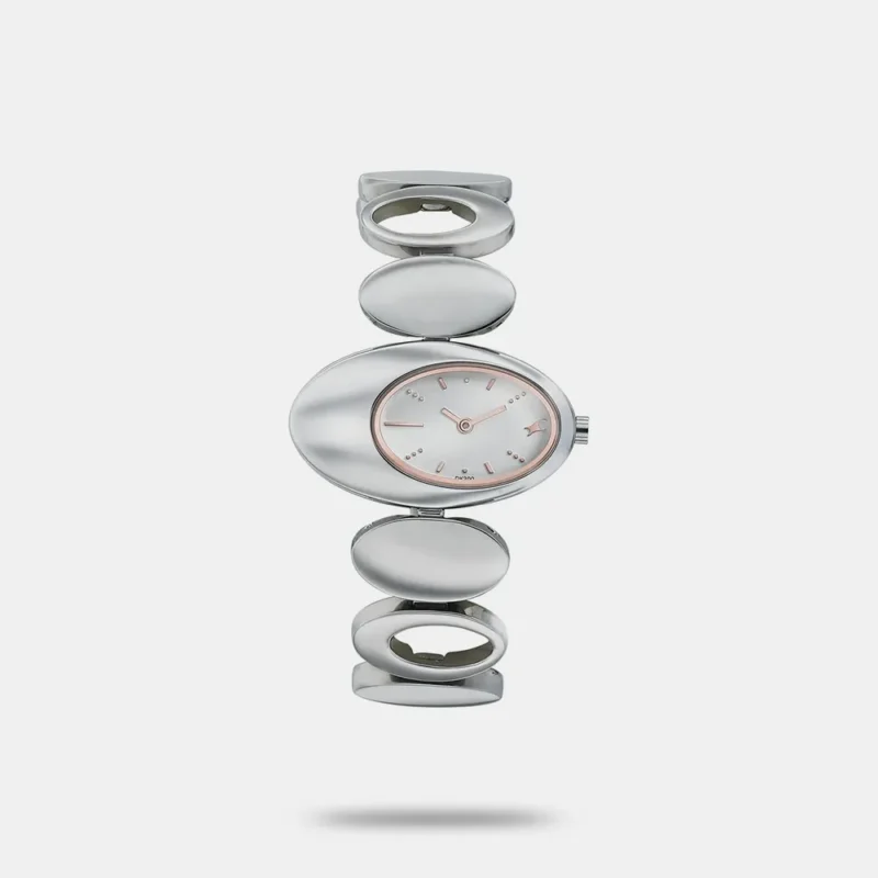 Fastrack Hitlist Quartz Analog White Dial Stainless Steel Strap Watch for Girls - 6024SM02