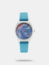 Get this women's analog watch from the Stunners collection by Fastrack to look chic. Its round-shaped blue dial is protected in a case of 40 mm diameter. The genuine leather strap of this watch exudes a blue hue for an eye-catching look. Its plain 3-hand quartz movement ensures that you are always on time. It has a buckle clasp to offer a strong grip around the wrist.