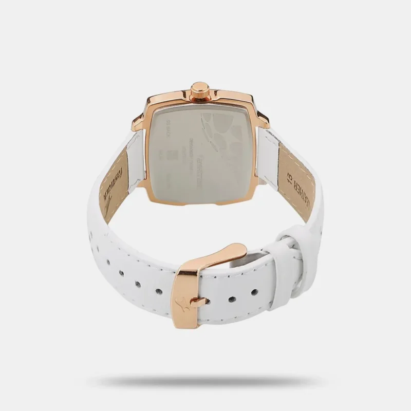 Fastrack Loopholes Quartz Analog with Date Rose Gold Dial Leather Strap Watch for Girls - 6167WL01 - Image 4