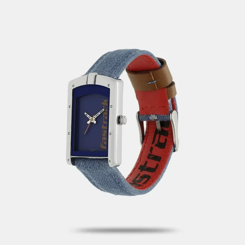 Fastrack Denim Quartz Analog Blue Dial Denim Strap Watch for Girls - 6183SL01 - Image 2