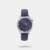 Tired of the ordinary? Get this other-worldy accessory to remind you that you're a star. Inspired by the planet's orbit, this watch has a disc second hand and a circular window showing a numeral. The purple leather strap and constellation print on the dial add to the out-of-this-world look of this analog watch.