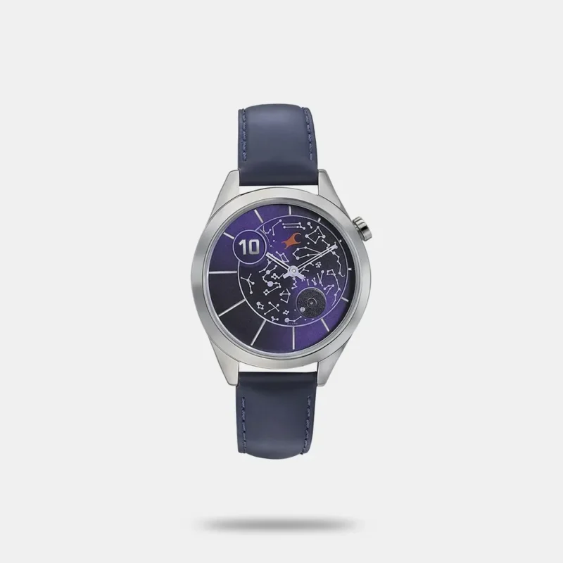Fastrack Space Rover Quartz Analog Purple Dial Leather Strap Watch for Girls - 6193SL01