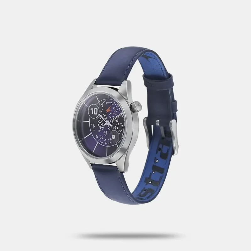 Fastrack Space Rover Quartz Analog Purple Dial Leather Strap Watch for Girls - 6193SL01 - Image 2