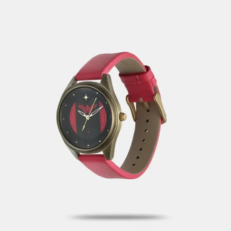 Fastrack Wonder Woman Quartz Analog Red Dial Leather Strap Watch for Girls - 6215QL01 - Image 2