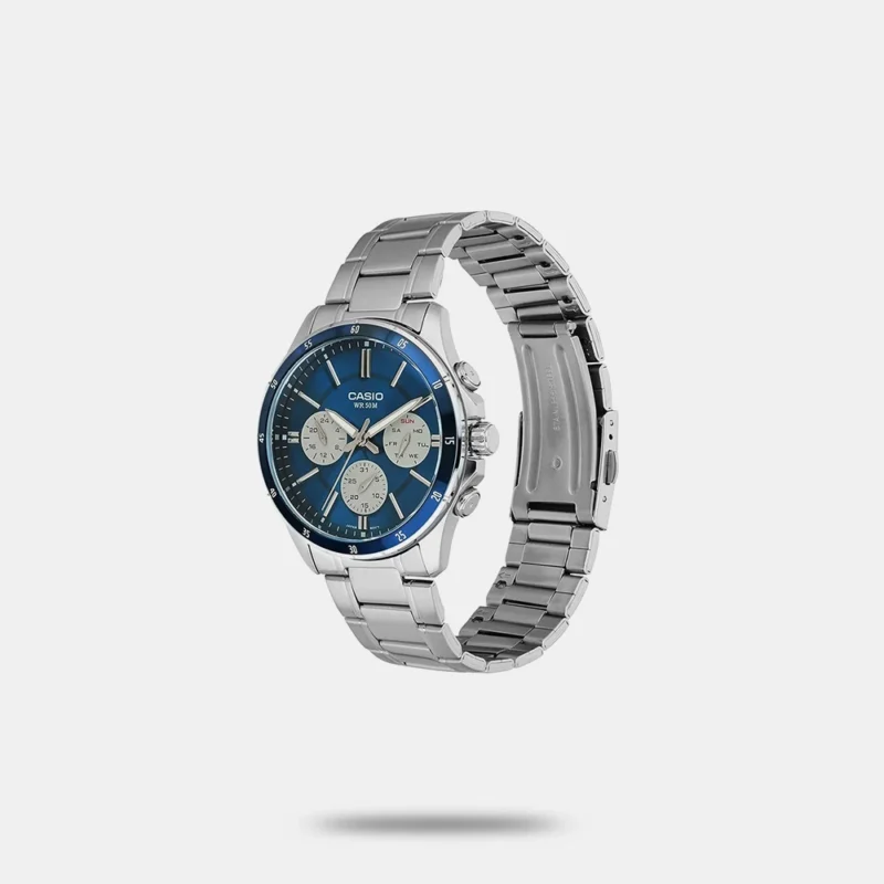 Enticer Men Quartz Blue Dial Multi-Function Stainless Steel Watch - A2346 - Image 2