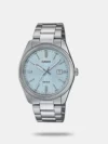 Make your presence felt with this classy 45.5mm timepiece. A round dial housing a plain 3 hands mechanism with stick indices finished with a flat mineral glass makes this an enigmatic piece. The watch also features water resistance up to 30 meters and a sturdy metal strap with a fold-over deployment clasp closure that ensures a secure fit.