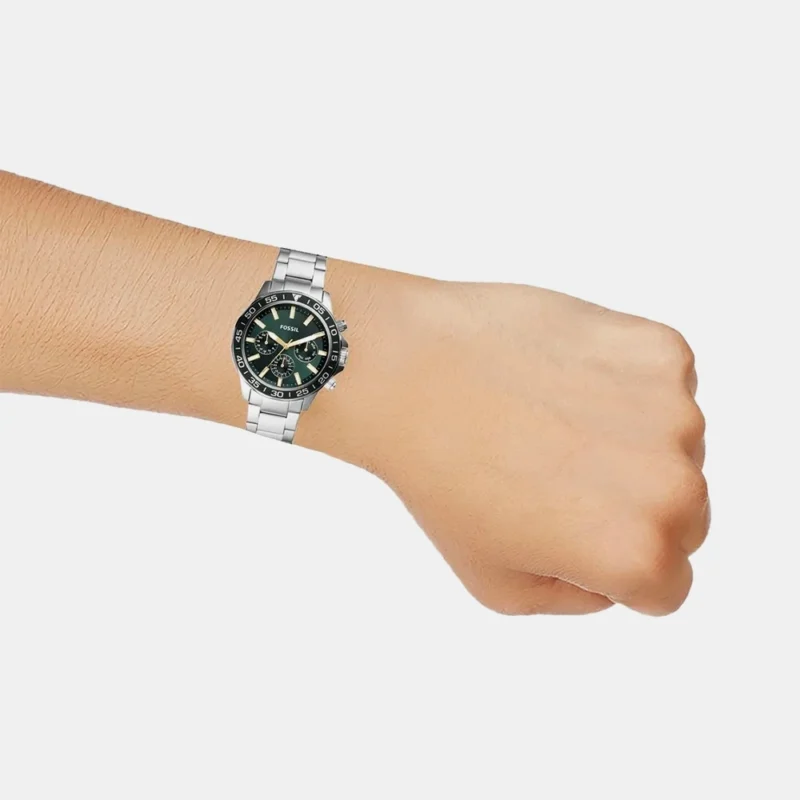 Bannon Men Quartz Green Dial Chronograph Stainless Steel Watch - BQ2492 - Image 3