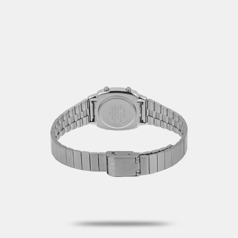 Vintage Black Dial Silver Stainless Steel Band Digital Watch - For Men & Women - D089 - Image 3