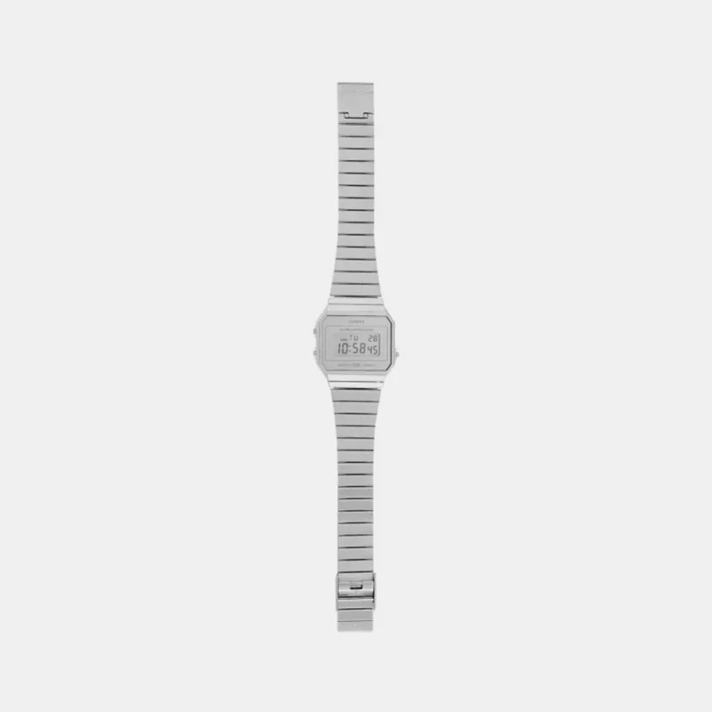 Vintage Unisex Quartz Silver Dial Digital Stainless Steel Watch - D346 - Image 2