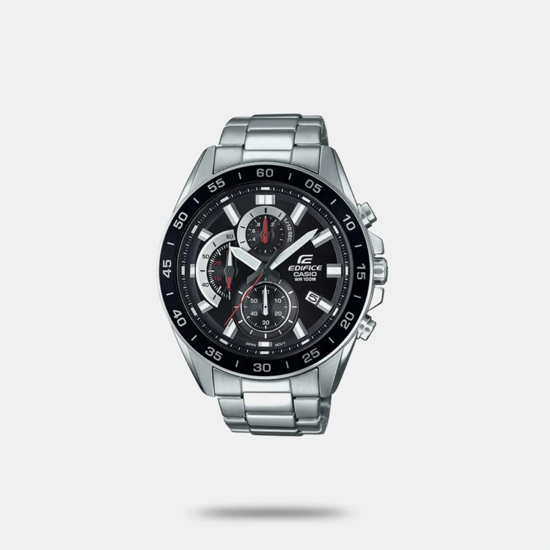 CASIO Chronograph Black & Stainless Steel Men's Watch - ED554