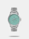 Timex Full Appliques Tiffany Blue dial Men's Watch TWEG18520 The Timex TWEG18520 men's watch features a vibrant Tiffany blue dial with full appliques, blending sophistication with contemporary style. Encased in a stainless steel body and complemented by a matching silver-tone stainless steel bracelet, this watch is designed for durability and elegance. With reliable quartz movement and a sleek finish, it’s perfect for those who appreciate refined, modern aesthetics Buy Premium Watches For Men & Women At Krishna Watch Company Store Serving Since 1947 In Meerut. We are authorised retailer of 60+ watch brands including Rado, Tissot, Longines, Movado, Versace, Casio, Titan, FastTrack, Nebula, Timex, versus, police, and diesel, Anne Klein, Calvin Klein, Skagen, and Seiko etc.