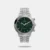 Defined by sharp lines and sweeping curves, the Waterbury Metropolitan features an enhanced 41mm stainless-steel case with an elegant two-tiered bezel. Encircling the green dial are beveled markers and a rail track, paired with a sleek handset. This sophisticated timepiece is equipped with a two sub-dial chronograph movement for tracking elapsed time and is offered with a stainless-steel bracelet with a butterfly clasp.