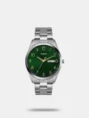 This 45mm Bannon features a green sunray dial, multifunction movement and a silver-tone stainless steel bracelet.