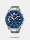 Elevate your watch game with this designer 53mm chronograph watch that comes with a round dial, functionality subdials, and a three-hand movement with stick indices. The watch also features water resistance up to 100 meters and a sturdy metal strap with a fold-over deployment clasp closure that ensures a secure fit.