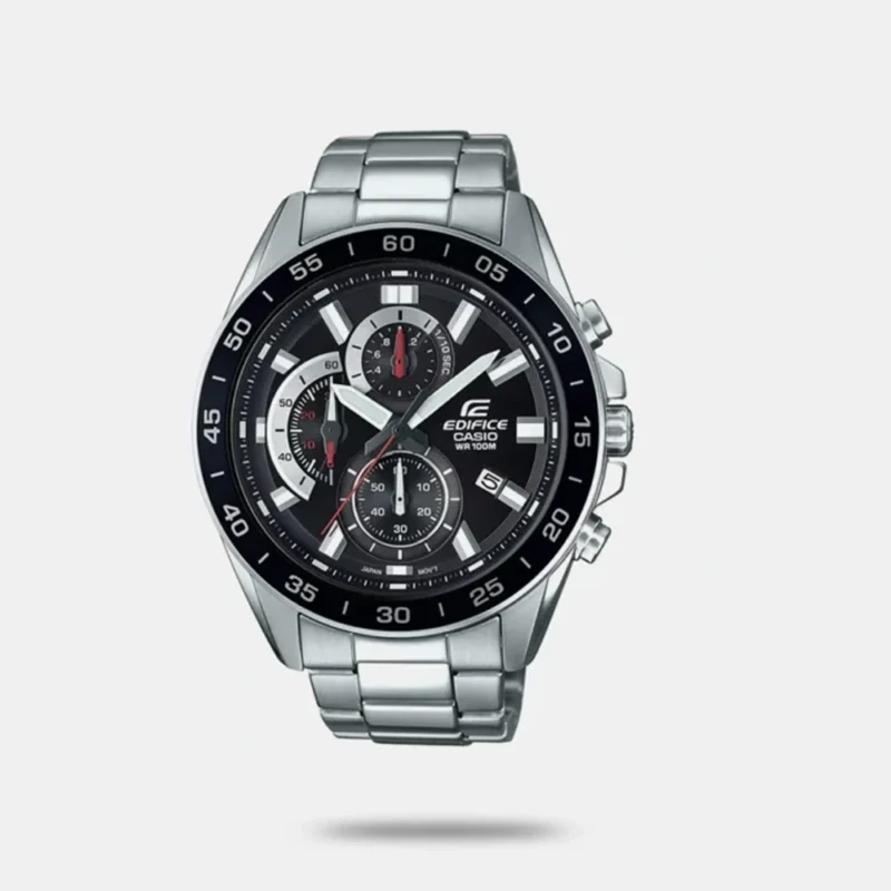 CASIO Chronograph Black & Stainless Steel Men's Watch - ED554