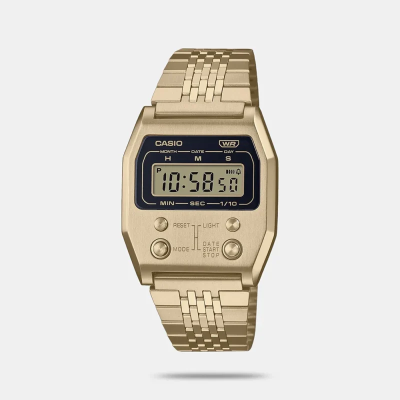 Vintage Unisex Gold Digital Stainless Steel Watch D327 - A1100G-5DF
