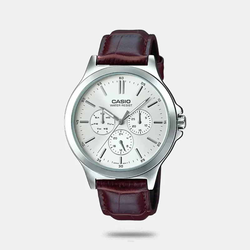 Casio Enticer Men's Brown Chronograph Leather Watch A1177 - MTP-V300L-7AUDF