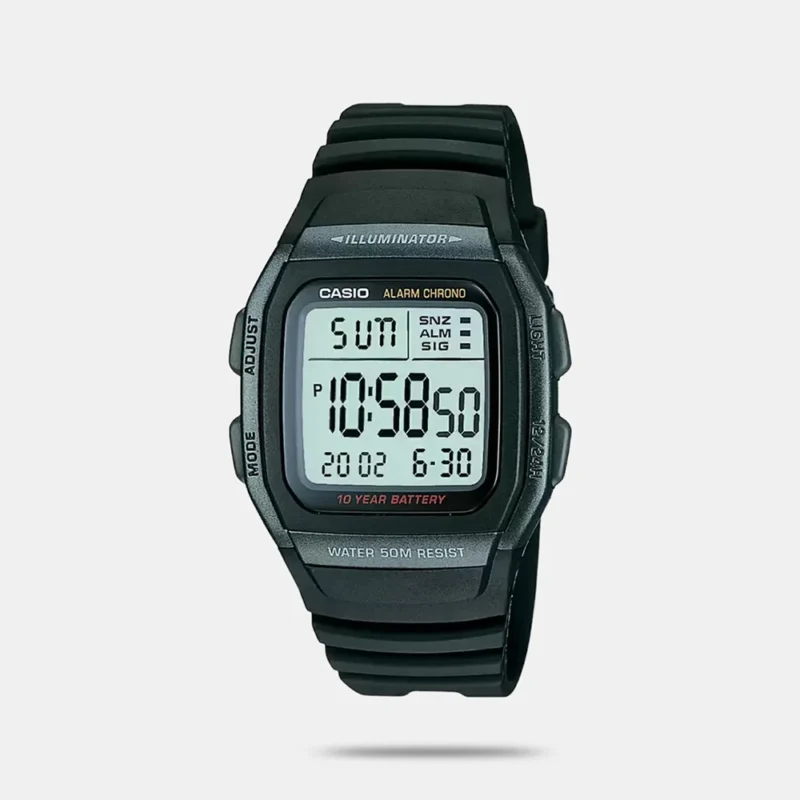 Casio Youth Unisex Black Digital Resin Watch D054 - W-96H-1BVDF
