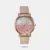 Fastrack Style Up Quartz Analog Pink Mother Of Pearl Dial Pink Leather Strap Watch For Girls