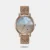 Fastrack Style Up Quartz Analog Mother Of Pearl Dial Rose Gold Stainless Steel Strap Watch For Girls