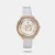 Fastrack Stunners Multifunction Rose Gold Dial White Leather Strap Watch For Girls