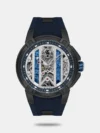 Amaze everyone around you by wearing this men's analog watch from the collection by Santa Barbara Polo & Racquet Club. The silver round dial is protected by a mineral glass. It features crown for time adjustment. The rubber strap comes in a Red hue that further elevates the look of the timekeeper. Besides, it is completed with a buckle clasp to ensure a secure fit on the wrist.