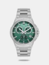 An exquisite watch for women who appreciate style and elegance. The model has a unique non-standard silver-colored case with stone inlay around the dial, which adds a sophisticated shine to any look.