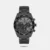 Add a classy touch to your attire by wearing this men's analog watch from the collection by Santa Barbara Polo & Racquet Club. The black round dial is protected by a mineral glass. It features crown for time adjustment. The stainless steel strap flaunts a black hue that accentuates the look of the watch. Besides, it is completed with a fold-over clasp to ensure a secure fit on the wrist.