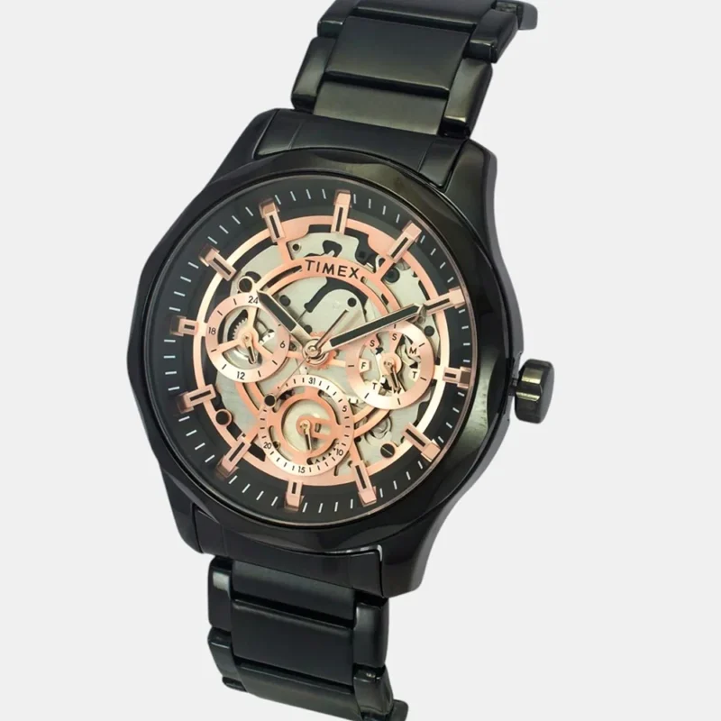 Timex Men Quartz Black Dial Multi-Function Stainless Steel Watch TW0TG7630 - Image 2