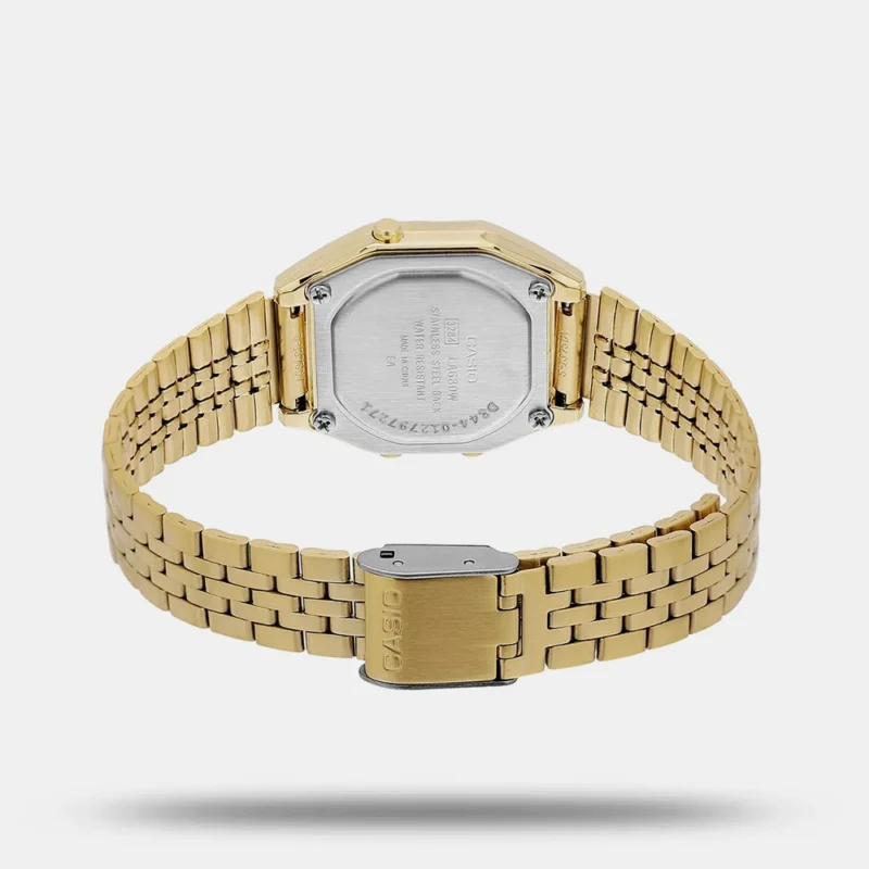 Casio Vintage LA680WGA-9DF Digital Gold Dial Women Watch Gold Stainless Steel Strap D345 - Image 3