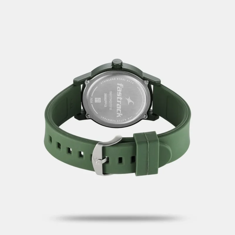 Fastrack Tees Quartz Analog Black Dial Silicone Strap Watch for Guys 38062PP13W - Image 3