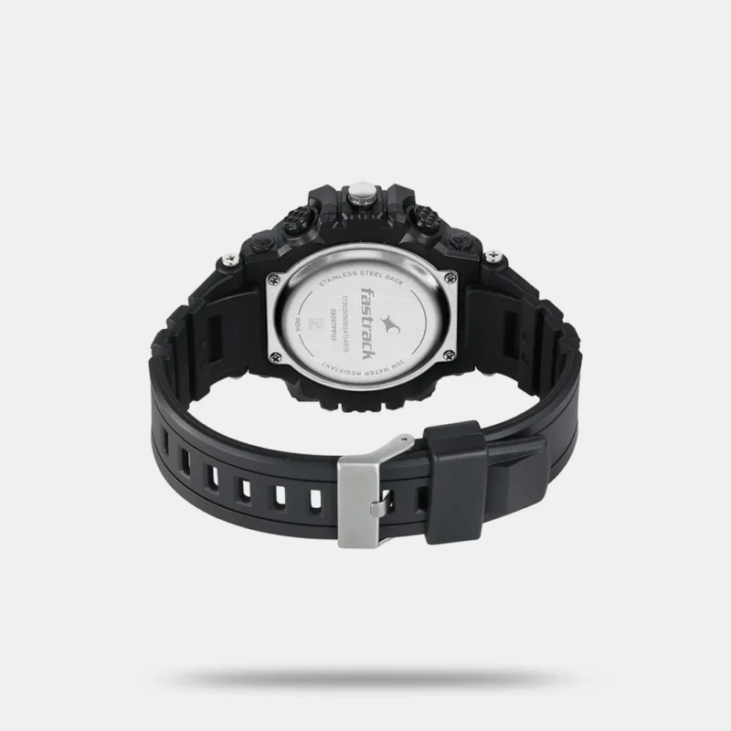 Fastrack StreetStyle Quartz Digital Black And Green Dial Black PU Strap Unisex Watch 38097PP03W - Image 5