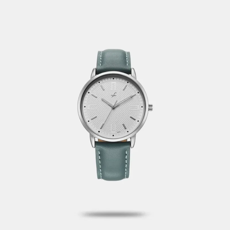 Fastrack Stunners X Quartz Analog Silver Dial Leather Strap Watch For Guys 38159SL01