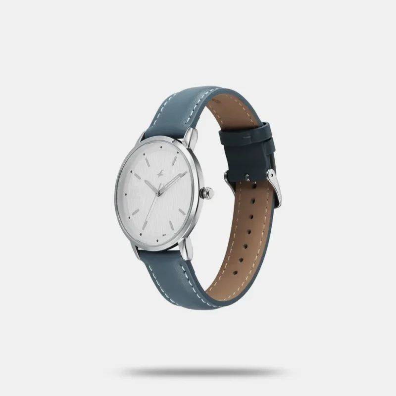 Fastrack Stunners X Quartz Analog Silver Dial Leather Strap Watch For Guys 38159SL01 - Image 2