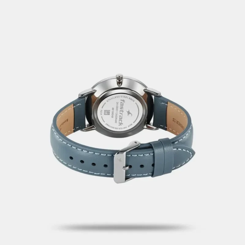 Fastrack Stunners X Quartz Analog Silver Dial Leather Strap Watch For Guys 38159SL01 - Image 3