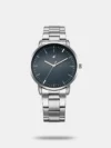 Add a classy touch to your attire by wearing this men's watch from the collection by Fastrack. The Green round dial is protected by a sapphire glass. It features crown for time adjustment. The stainless steel strap flaunts a silver hue that accentuates the look of the watch. Besides, it is completed with a fold-over clasp with double push button safety clasp to ensure a secure fit on the wrist.
