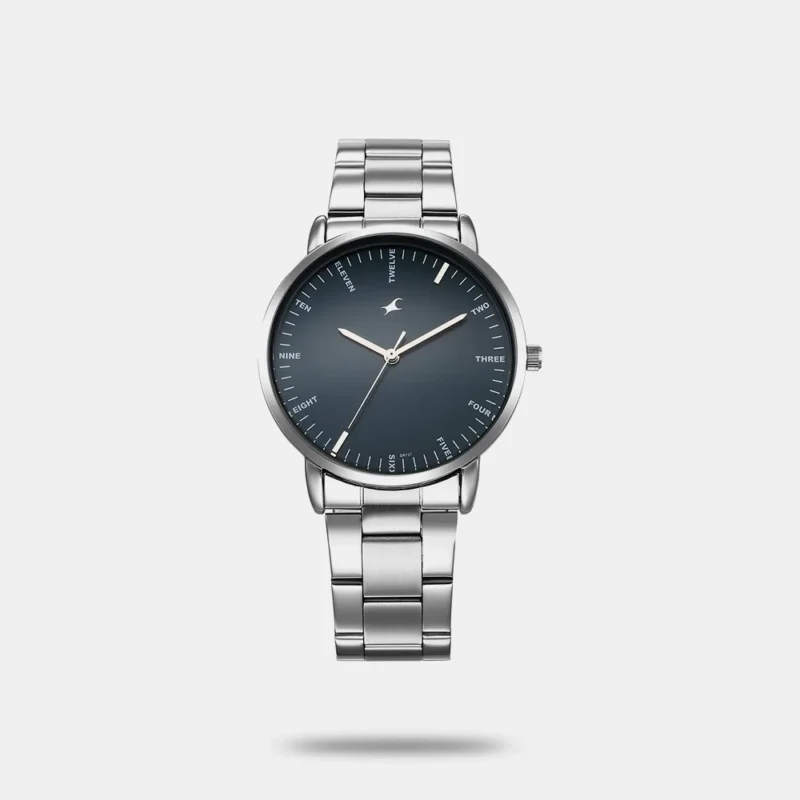 Fastrack Stunners X Quartz Analog Blue Dial Stainless Steel Strap Watch For Guys 38159SM02