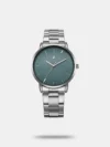 Add a classy touch to your attire by wearing this men's watch from the collection by Fastrack. The Green round dial is protected by a sapphire glass. It features crown for time adjustment. The stainless steel strap flaunts a silver hue that accentuates the look of the watch. Besides, it is completed with a fold-over clasp with double push button safety clasp to ensure a secure fit on the wrist.