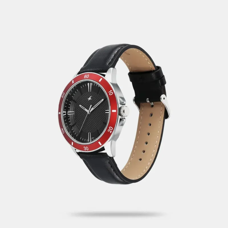 Fastrack Stunners X Quartz Analog Black Dial Leather Strap Watch For Guys 38160SL01 - Image 2