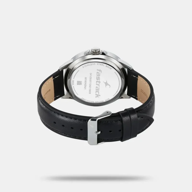 Fastrack Stunners X Quartz Analog Black Dial Leather Strap Watch For Guys 38160SL01 - Image 3