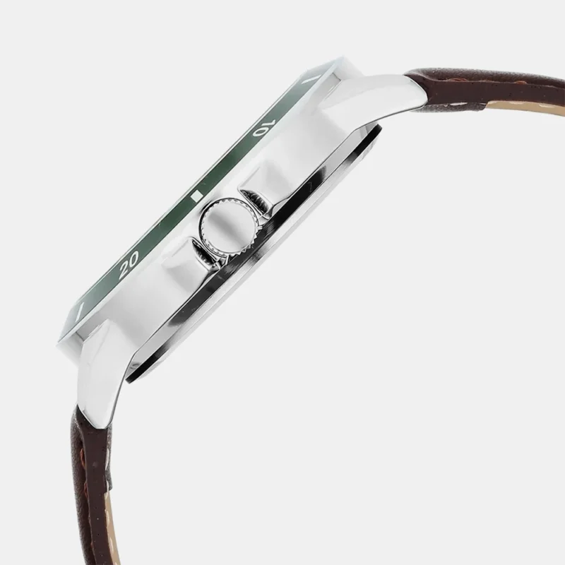 Fastrack Stunners X Quartz Analog Green Dial Leather Strap Watch For Guys 38160SL02 - Image 4