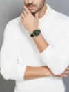 Fastrack Stunners X Quartz Analog Green Dial Leather Strap Watch For Guys 38160SL02 - Image 5