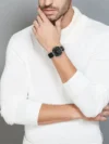 Fastrack Stunners X Quartz Analog Black Dial Leather Strap Watch For Guys 38160SL03 - Image 4