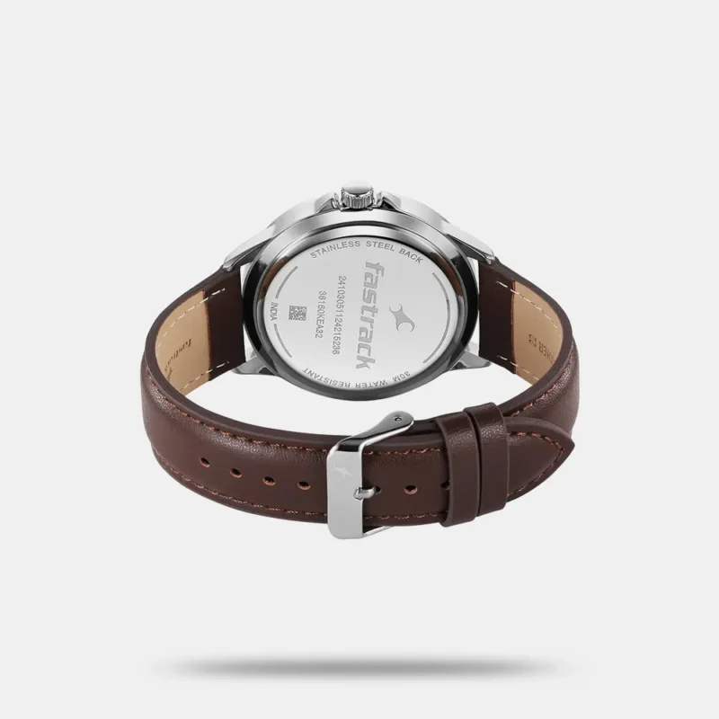 Fastrack Stunners X Quartz Analog Blue Dial Leather Strap Watch For Guys 38160SL04 - Image 3