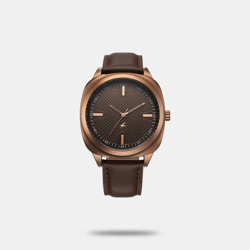 Fastrack Stunners X Quartz Analog Brown Dial Leather Strap Watch For Guys 38161QL01