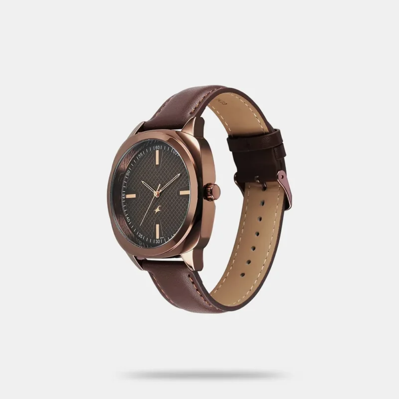 Fastrack Stunners X Quartz Analog Brown Dial Leather Strap Watch For Guys 38161QL01 - Image 2