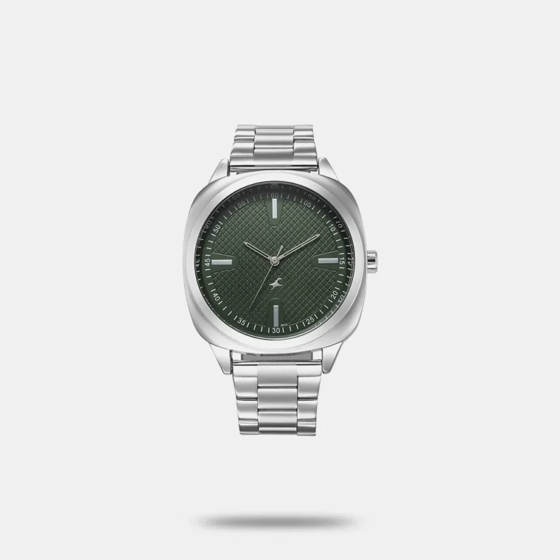 Fastrack Stunners X Quartz Analog Green Dial Stainless Steel Strap Watch For Guys 38161SM01