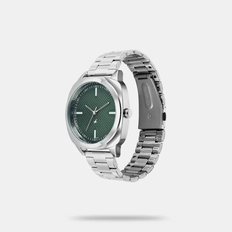 Fastrack Stunners X Quartz Analog Green Dial Stainless Steel Strap Watch For Guys 38161SM01 - Image 2