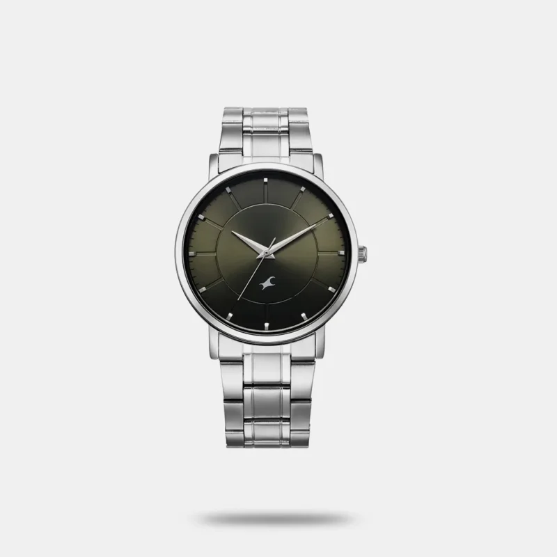 Fastrack Stunners X Quartz Analog Green Dial Stainless Steel Strap Watch For Guys 38163SM02